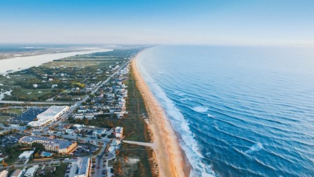 Florida’s coastline and nearby neighborhoods.